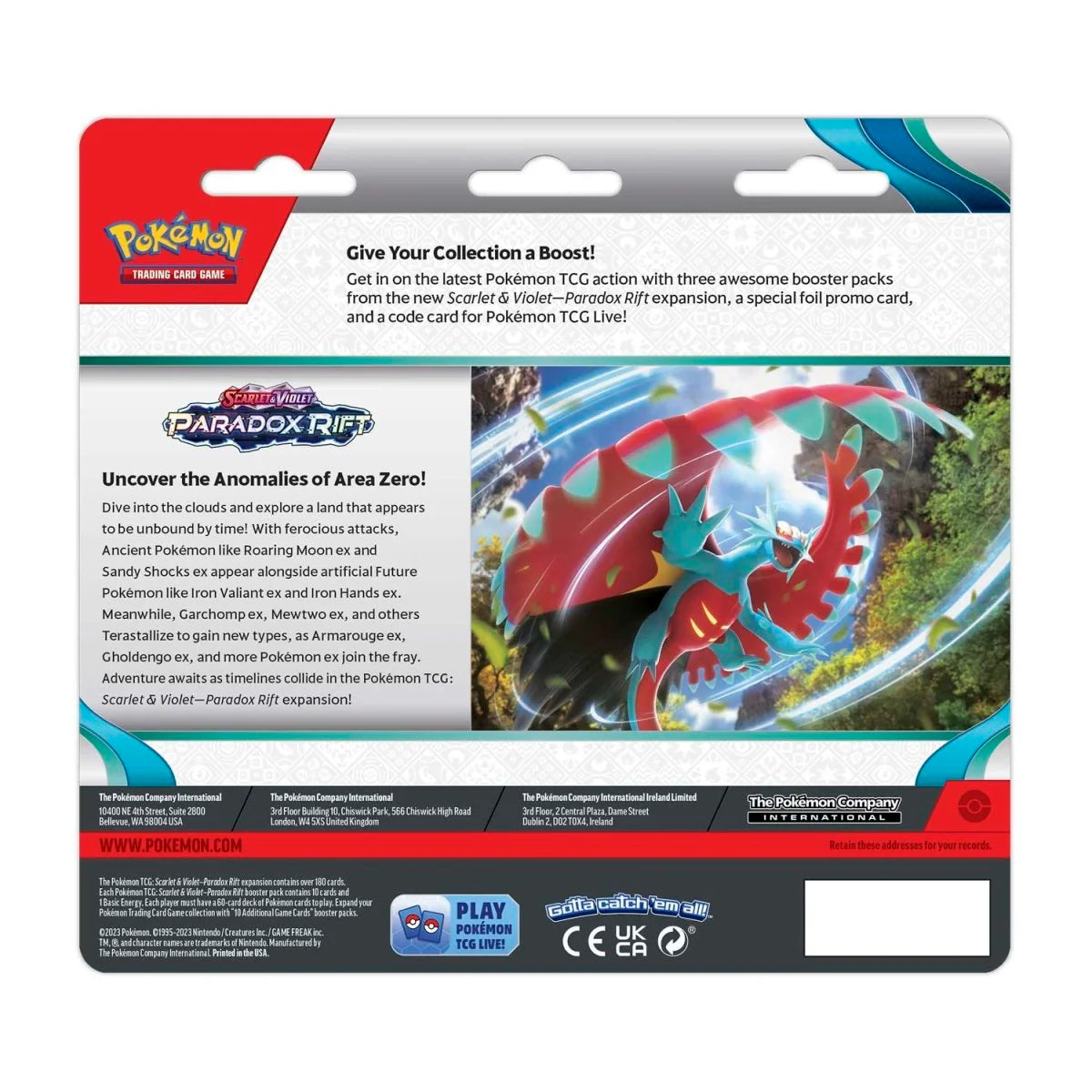[EN] Pokemon Paradox Rift SV04 3 Pack Blister - Scarlet & Violet Series - English